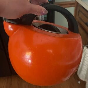 Rachael Ray Orange Teapot with Black Handle